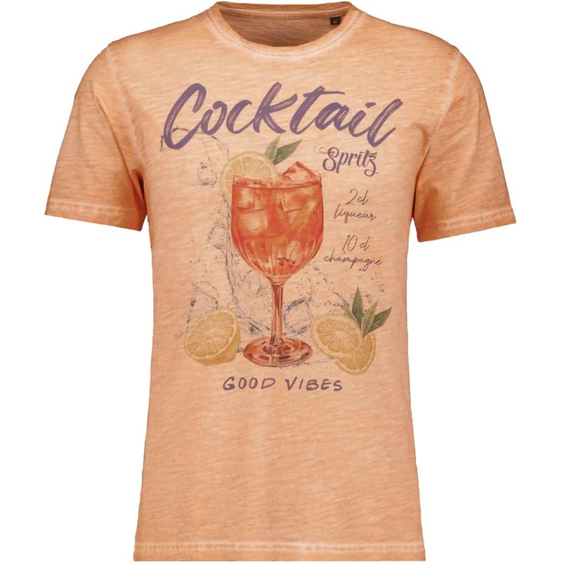 Ragman T-Shirt aus Baumwolle im Washed-Optik mit Cocktail-Motiv