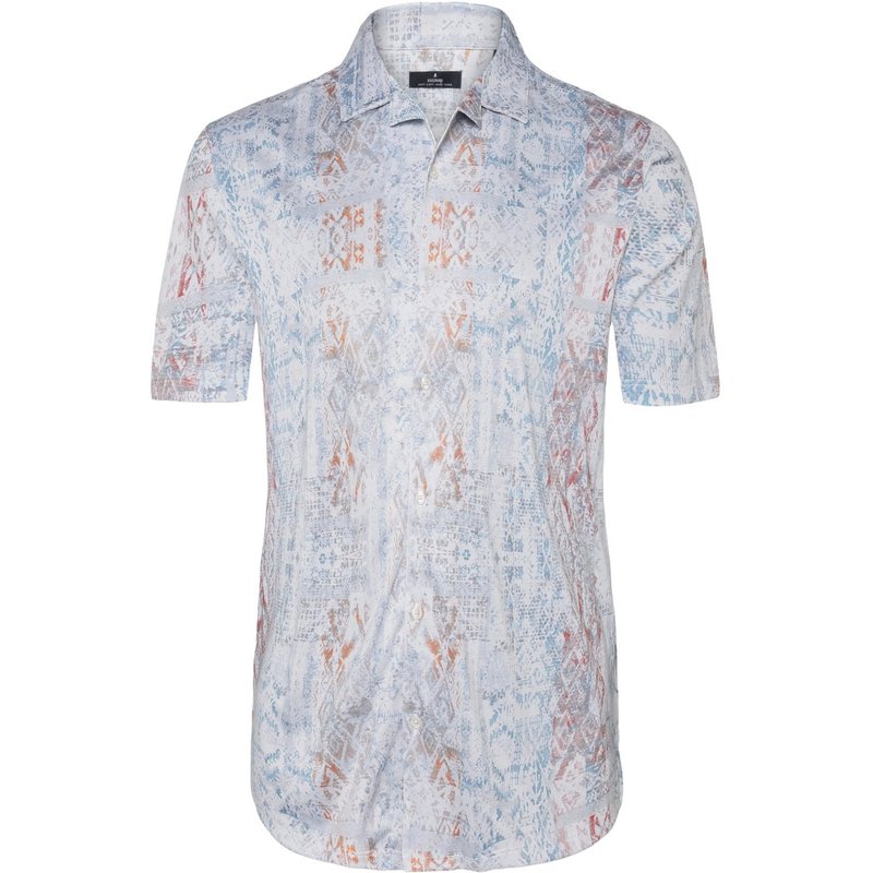 Ragman Kurzarmhemd mit Allover-Print und Resort-Kragen
