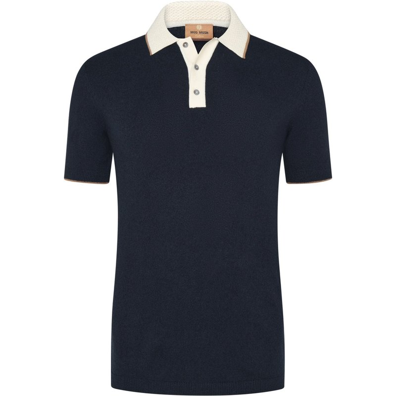 MOS MOSH Gallery Gestricktes Poloshirt aus einem Baumwoll-Mix