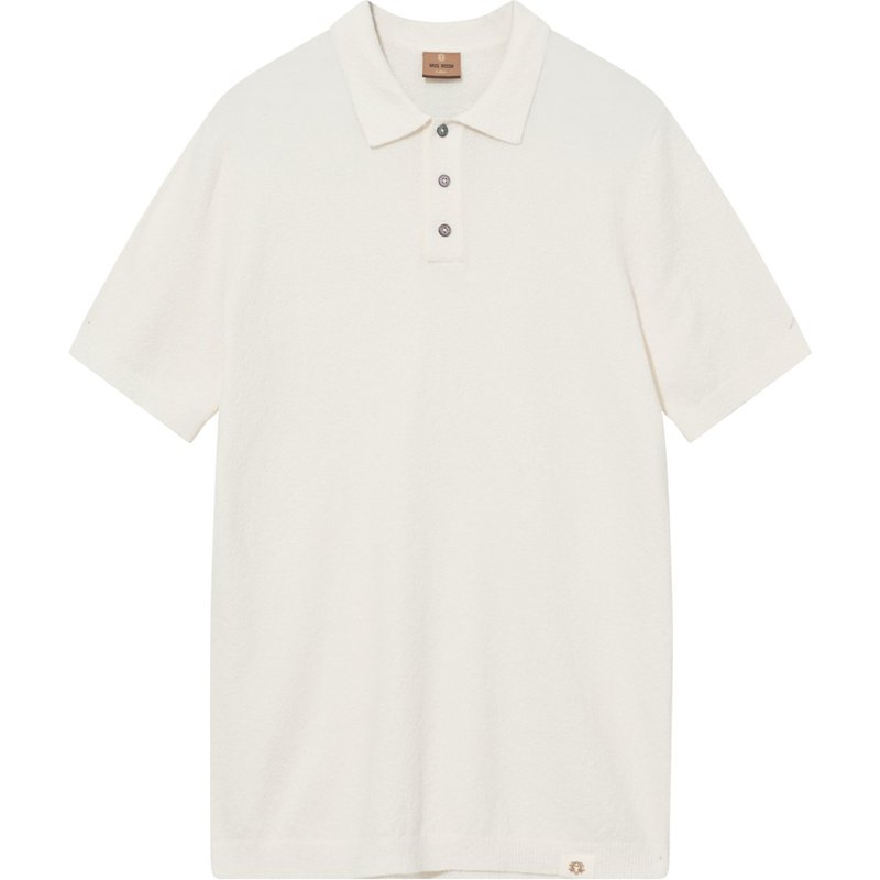 MOS MOSH Gallery Extralanges Strick-Poloshirt aus einem Bouclé-Baumwoll-Mix