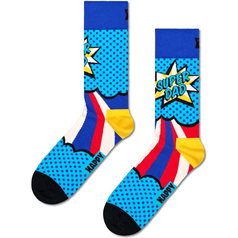 Happy Socks Socken mit Stretch und Super Dad Print