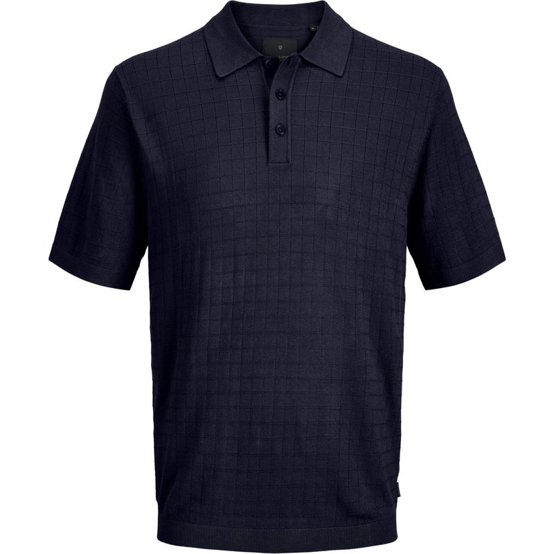 Jack & Jones Softes Strick-Poloshirt mit Schachbrettstruktur