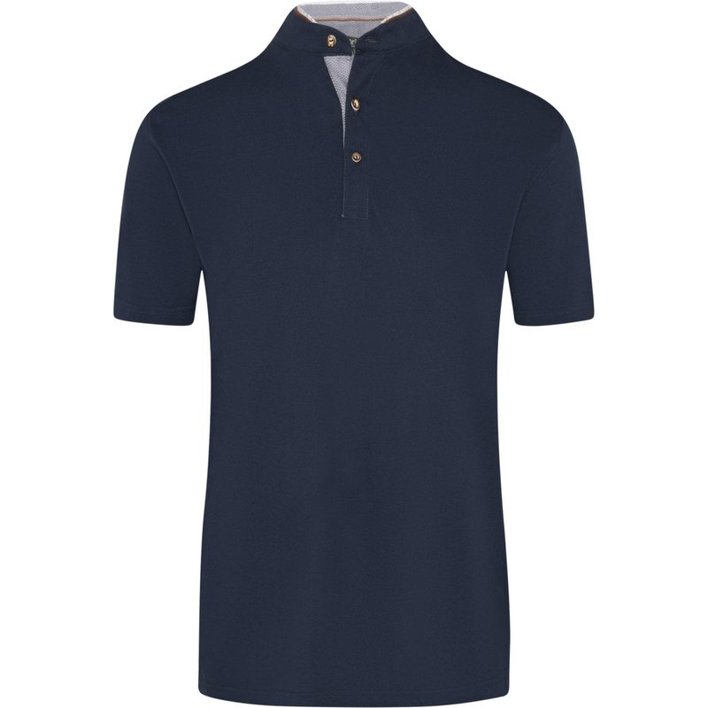 Arido Softes T-Shirt mit Stehkragen und kurzer Knopfleiste