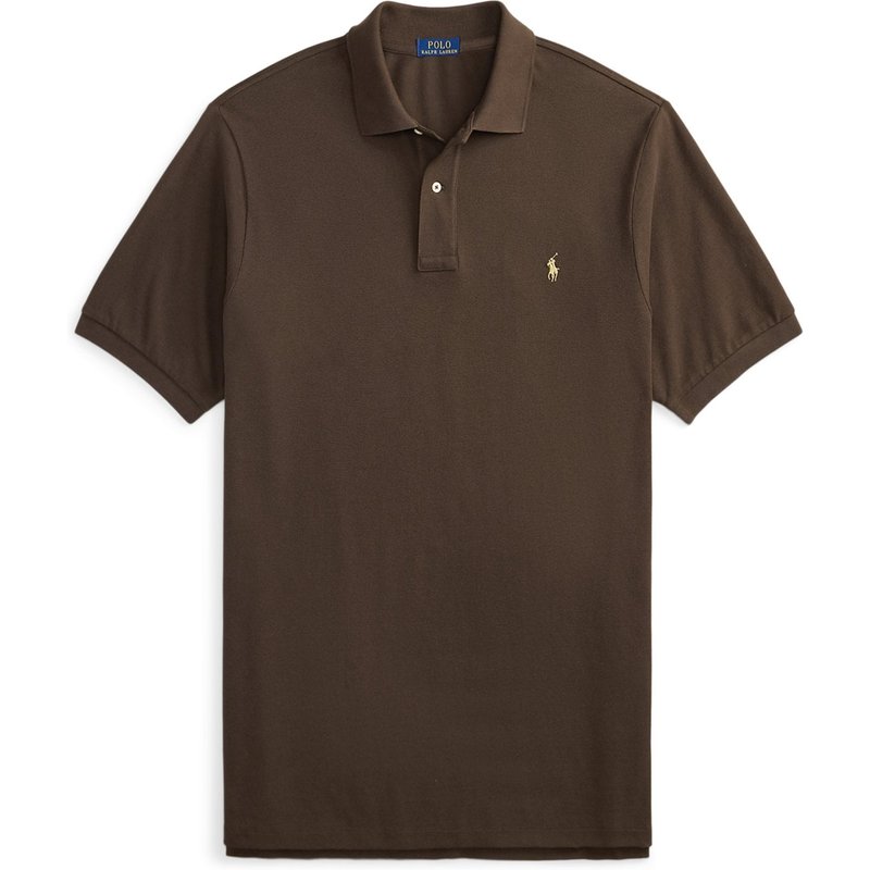 Polo Ralph Lauren Unifarbenes Puqué-Poloshirt mit kleiner Pony-Stickerei