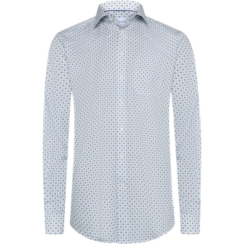 Eton Gemustertes Signature Twill-Hemd mit Kentkragen, Classic Fit
