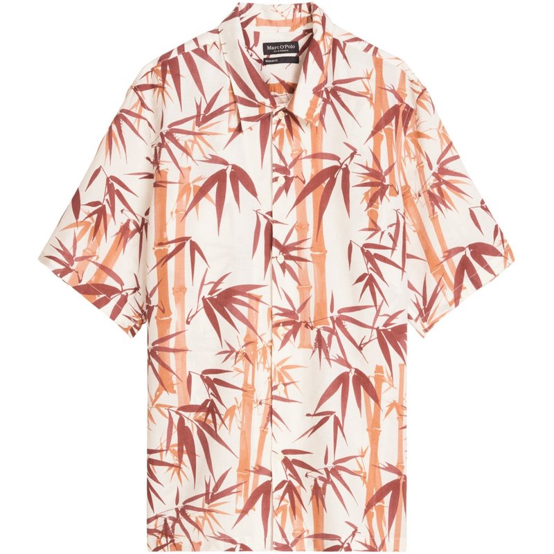 Marc O'Polo Hemd aus Baumwolle und Leinen mit floralem Print, Regular Fit