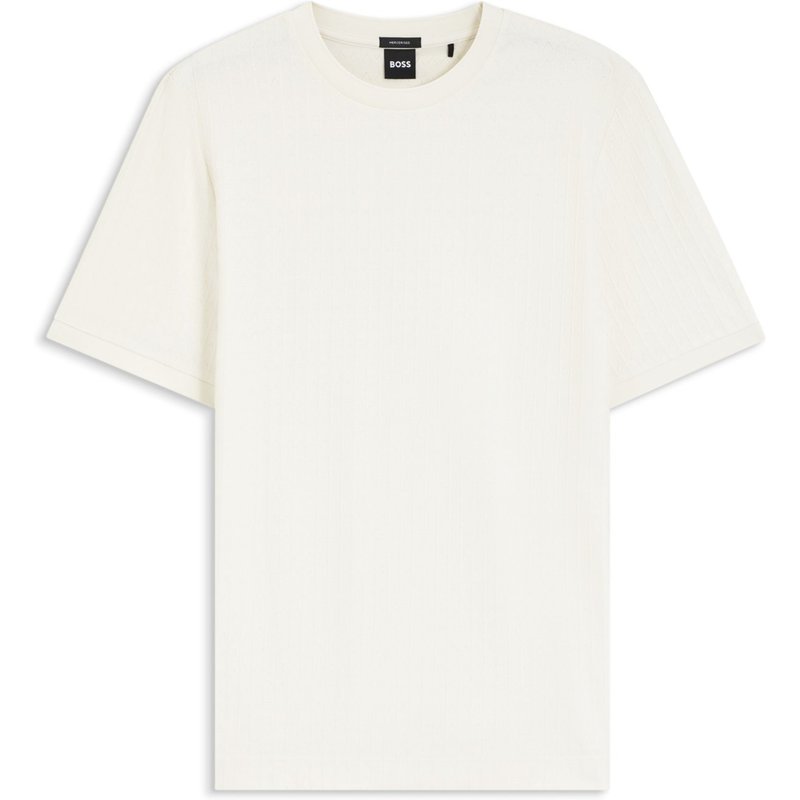 BOSS T-Shirt aus mercerisierter Baumwolle mit Struktur