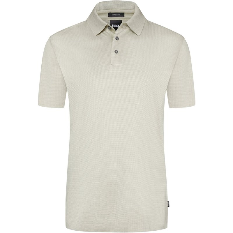 BOSS Poloshirt aus merzerisierter Baumwolle in Waffelstruktur