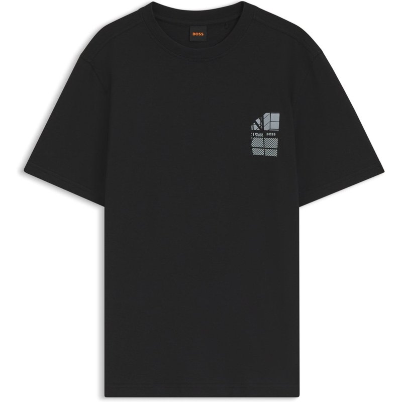 BOSS ORANGE Unifarbenes T-Shirt aus Baumwolle mit O-Neck