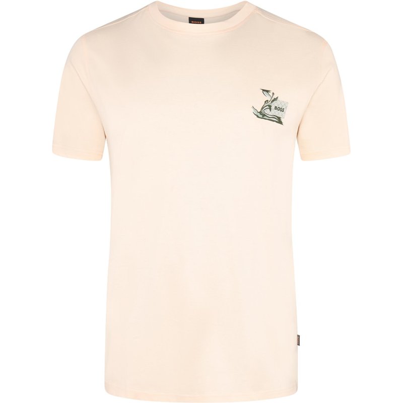 BOSS ORANGE Unifarbenes T-Shirt aus Baumwolle mit O-Neck