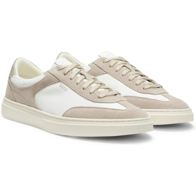BOSS Low To-Sneaker aus einem Veloursleder-Mesh-Mix