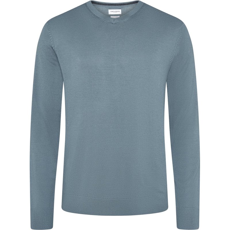 Tom Rusborg Leichter Pullover mit V-Neck aus feiner Merinowolle