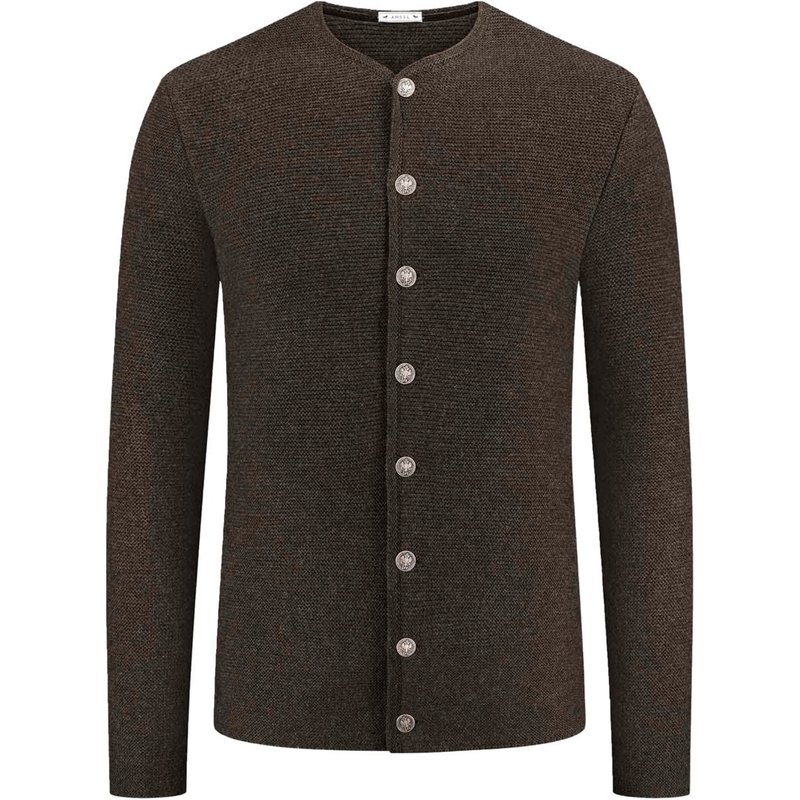 Amsel Trachtenstrickjacke aus Merinowolle mit Wappenknöpfen