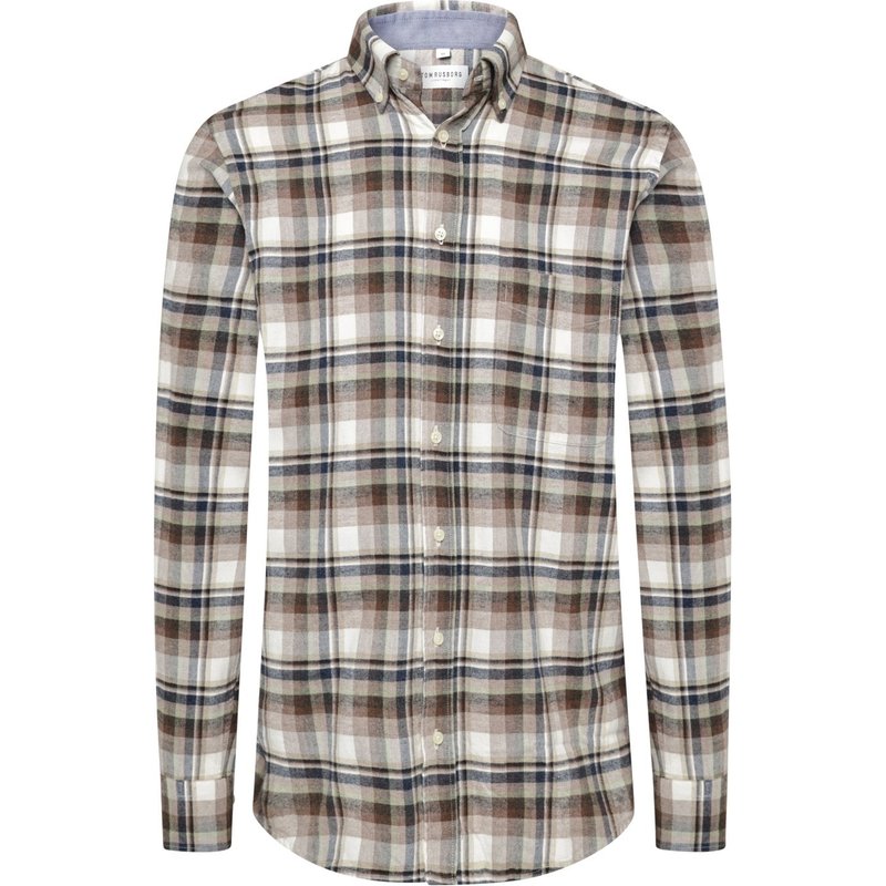 Tom Rusborg Flanellhemd mit Check-Muster und Brusttasche