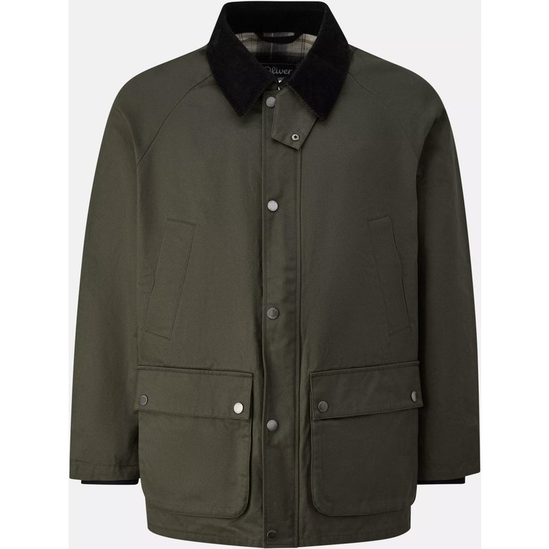 s.Oliver Wachsjacke aus Baumwolle mit Cordkragen