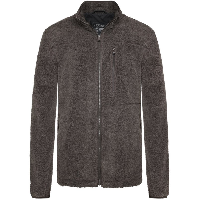 s.Oliver Teddy-Fleecejacke mit Stehkragen und Zip, Extralang