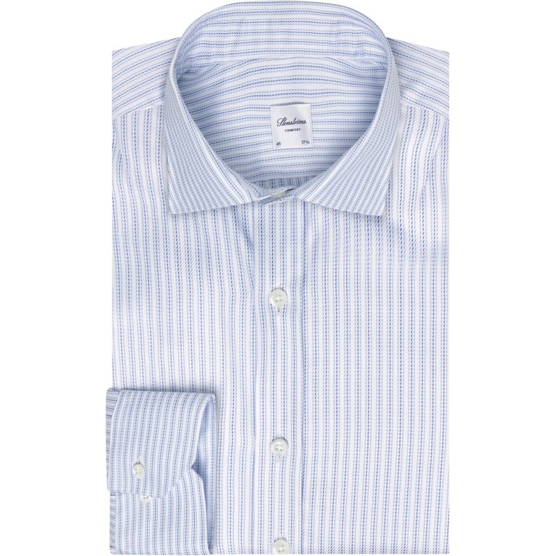 Stenströms Gestreiftes Hemd aus Twofold Super Cotton, Comfort Fit