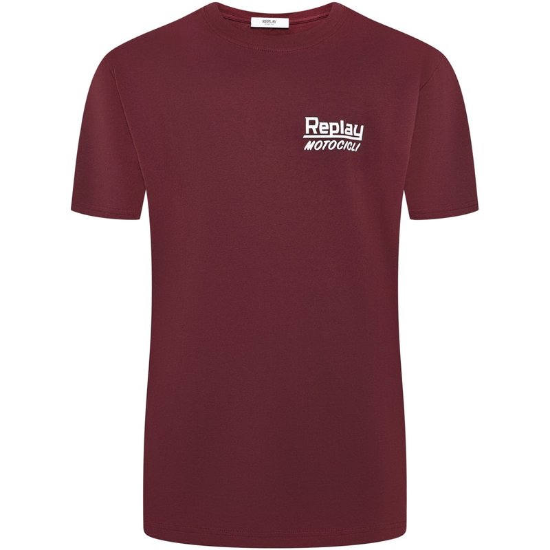 Replay Rundhals-T-Shirt mit Print auf der Rückseite