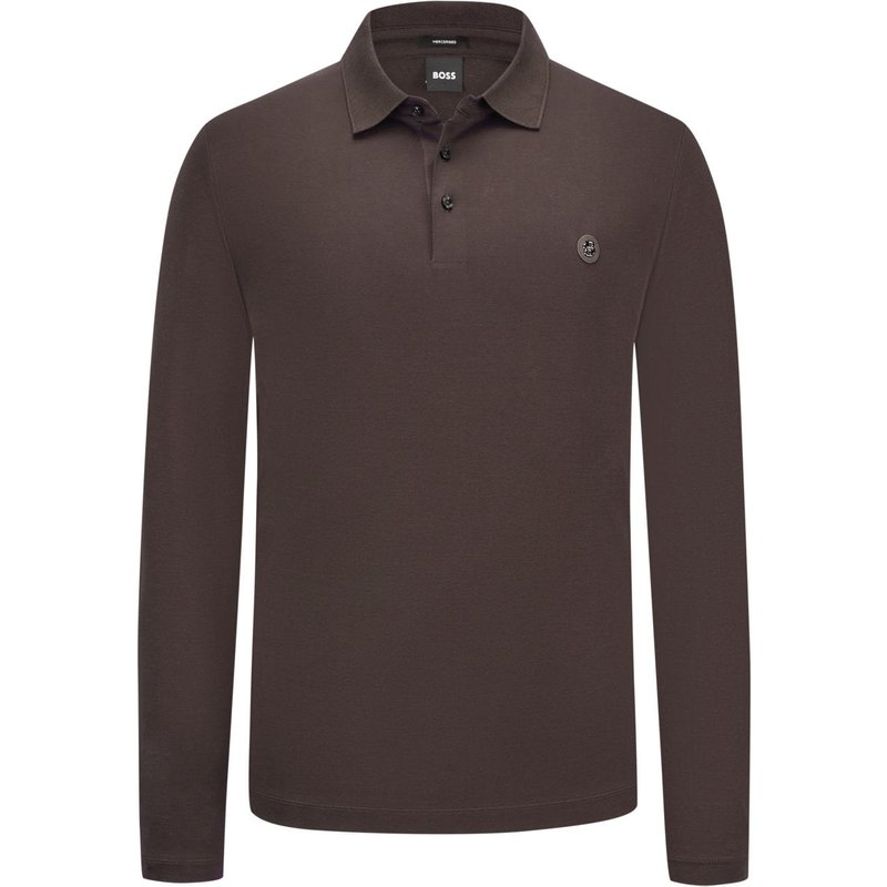 BOSS Langarm-Poloshirt aus mercerisiertem Baumwolljersey