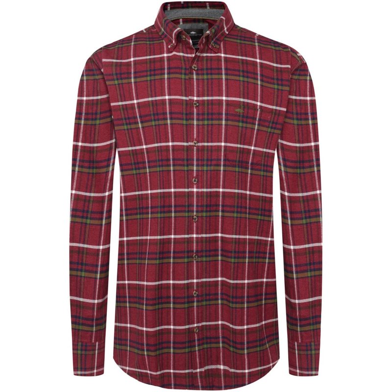 Fynch-Hatton Flanellhemd mit Button-Down-Kragen und Karomuster