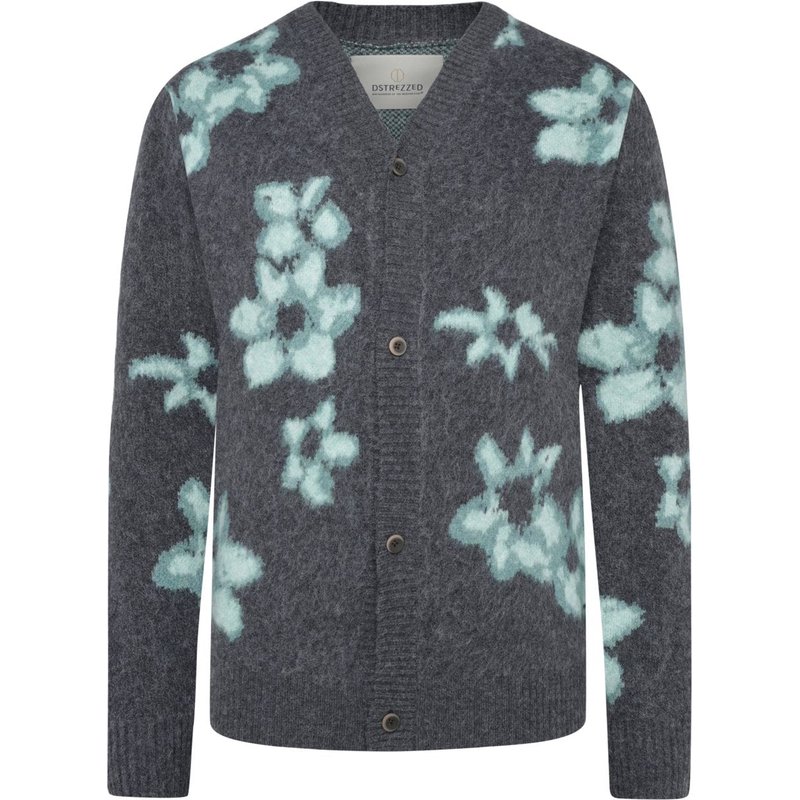 Dstrezzed Cardigan Sam aus einem Wollmix mit floralem Muster