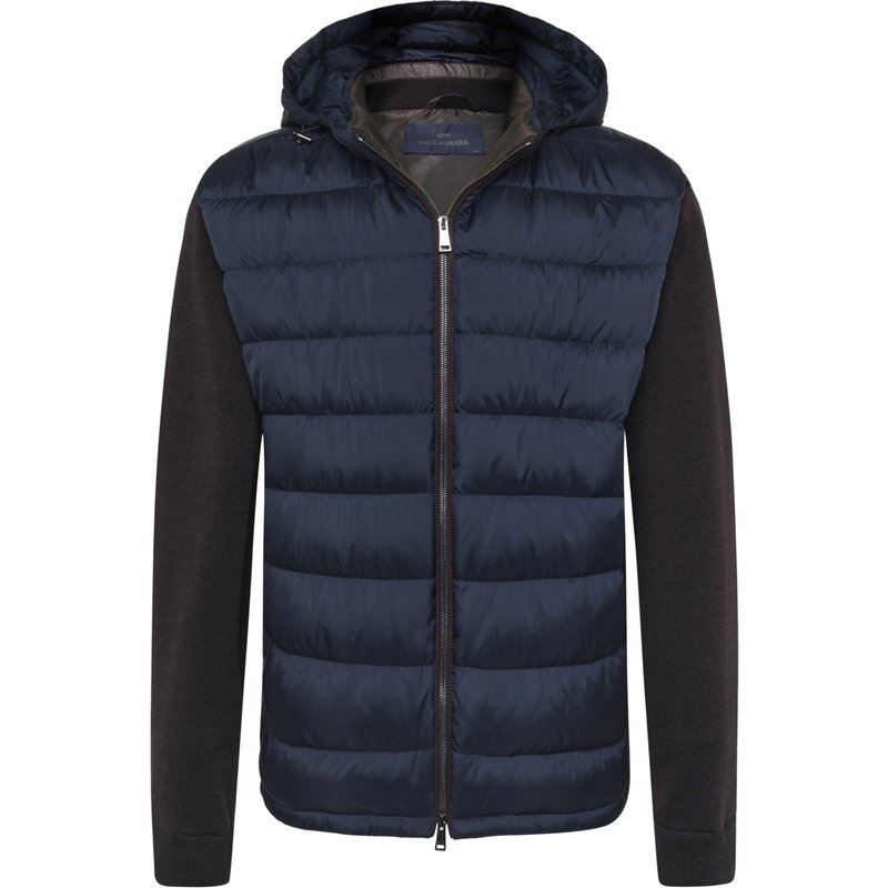 Paul & Shark Hybride Daunenjacke mit Kapuze und abtrennbaren Strickärmeln