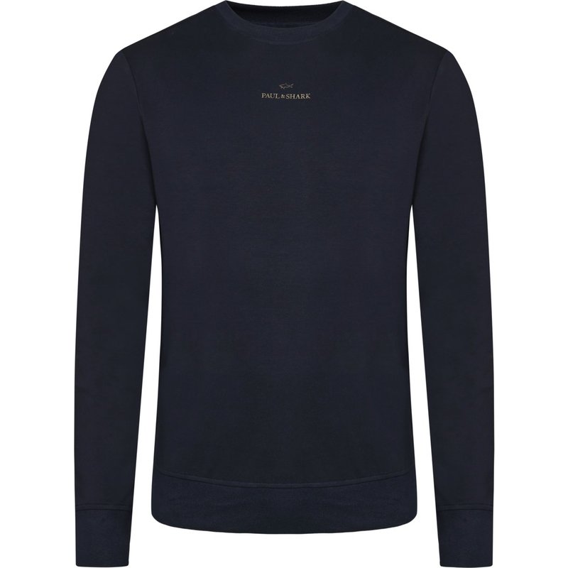 Paul & Shark Unifarbenes Sweatshirt mit Lyocell-Anteil und Logo-Patch