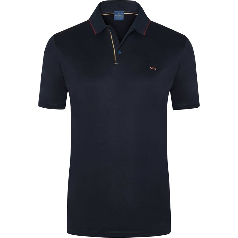 Paul & Shark Unifarbenes glattes Poloshirt mit Kontraststreifen am Kragen