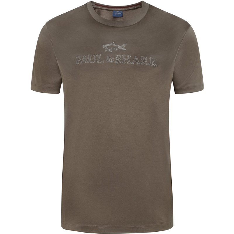 Paul & Shark Leichtes Baumwolljersey T-Shirt mit Label-Print