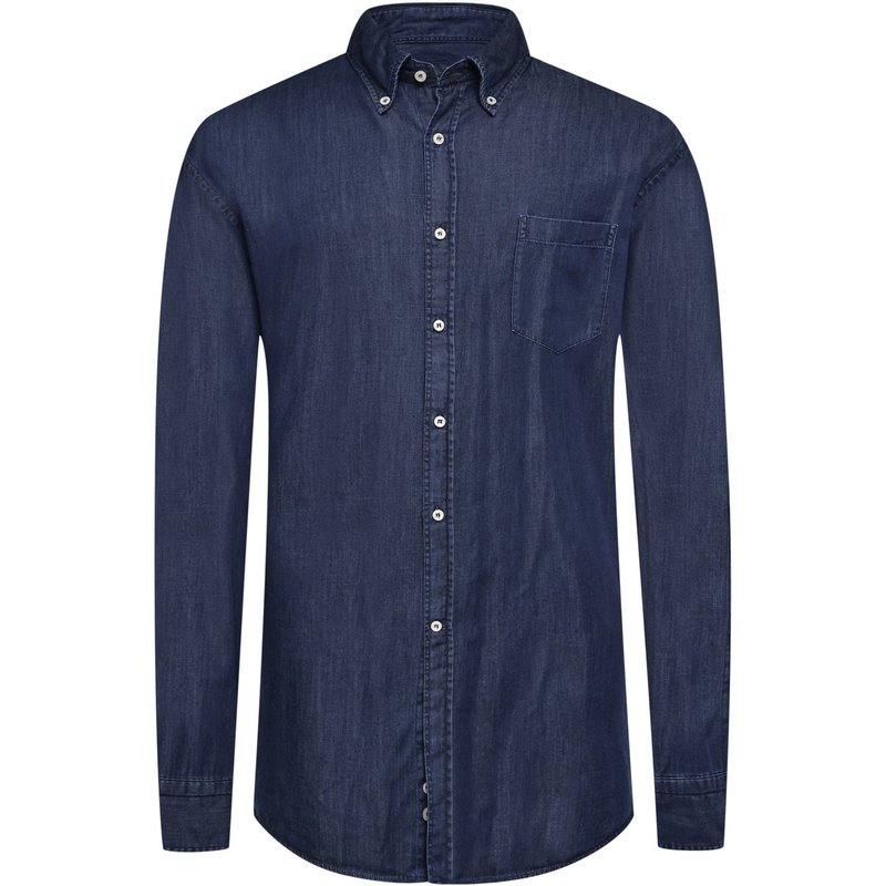 Paul & Shark Jeanshemd mit Button-Down-Kragen