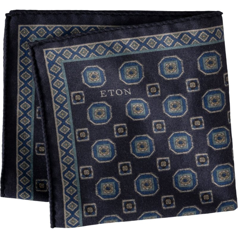 Eton Einstecktuch aus Wolle mit beidseitigem Print