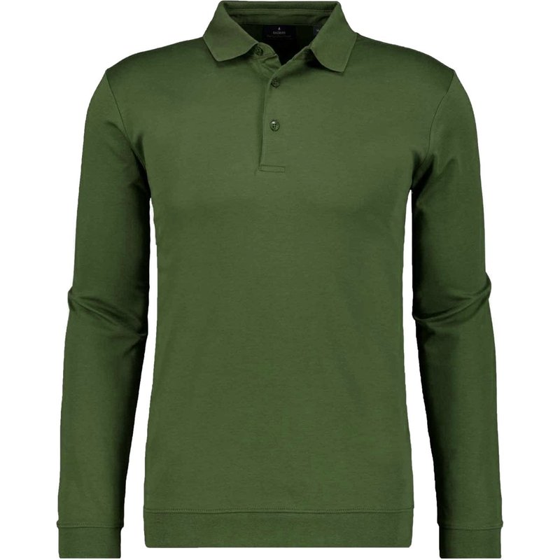 Ragman Langarm-Poloshirt aus softem Baumwolljersey