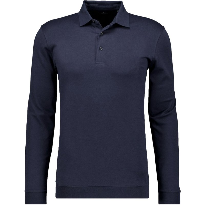 Ragman Langarm-Poloshirt aus softem Baumwolljersey