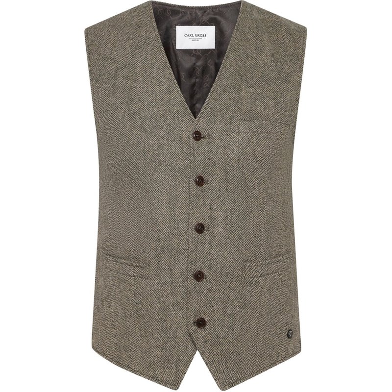 Carl Gross Einreihige Tweed-Anzugweste