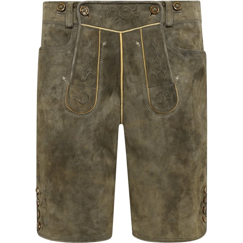 Meindl Trachtenlederhose Saaldorf aus Ziegenleder mit traditionellen Stickereien