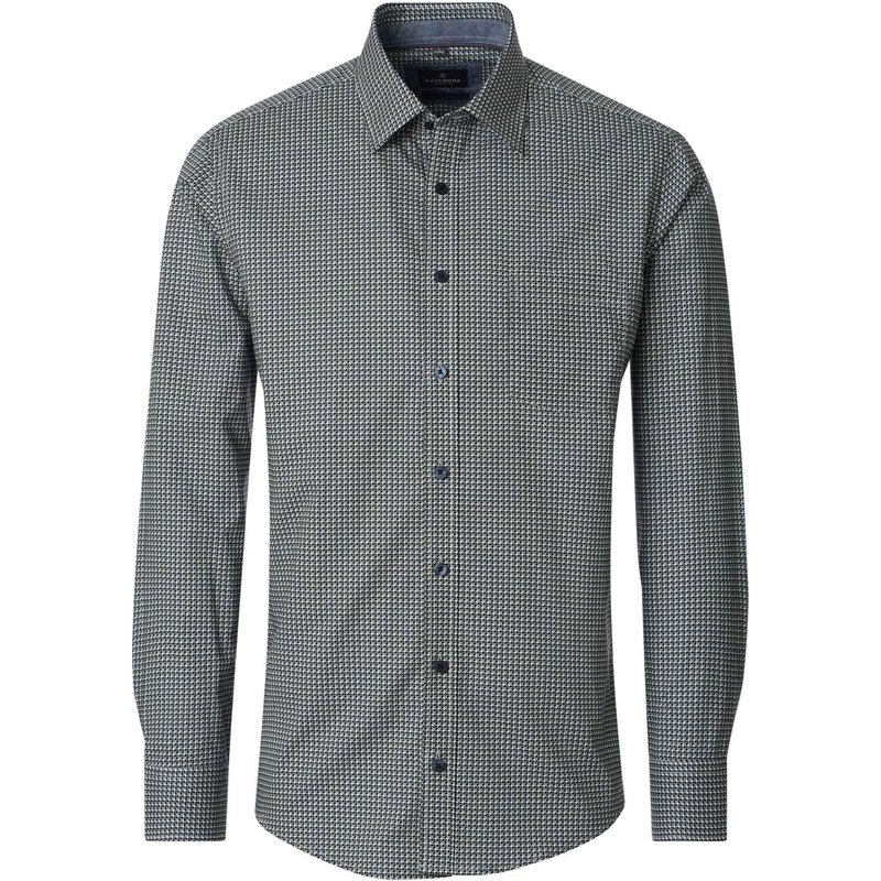 CASAMODA Baumwollhemd mit feinem Print, Comfort Fit