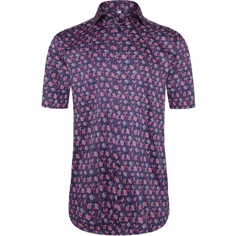 Tom Rusborg Kurzarmhemd aus Baumwolle mit floralem Print