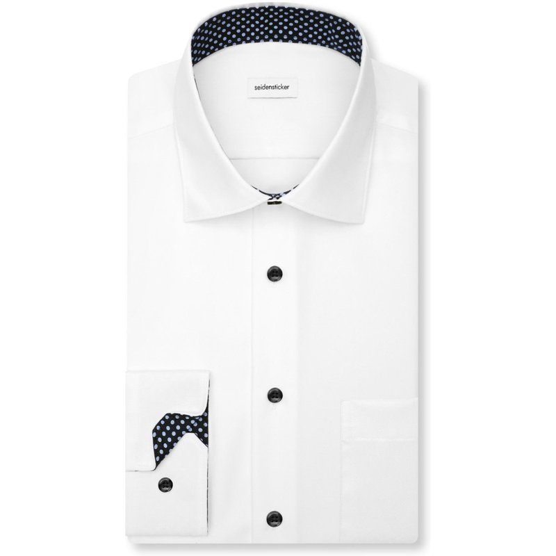 Seidensticker Unifarbenes Twill-Hemd aus Baumwolle mit Ausputz, Comfort Fit