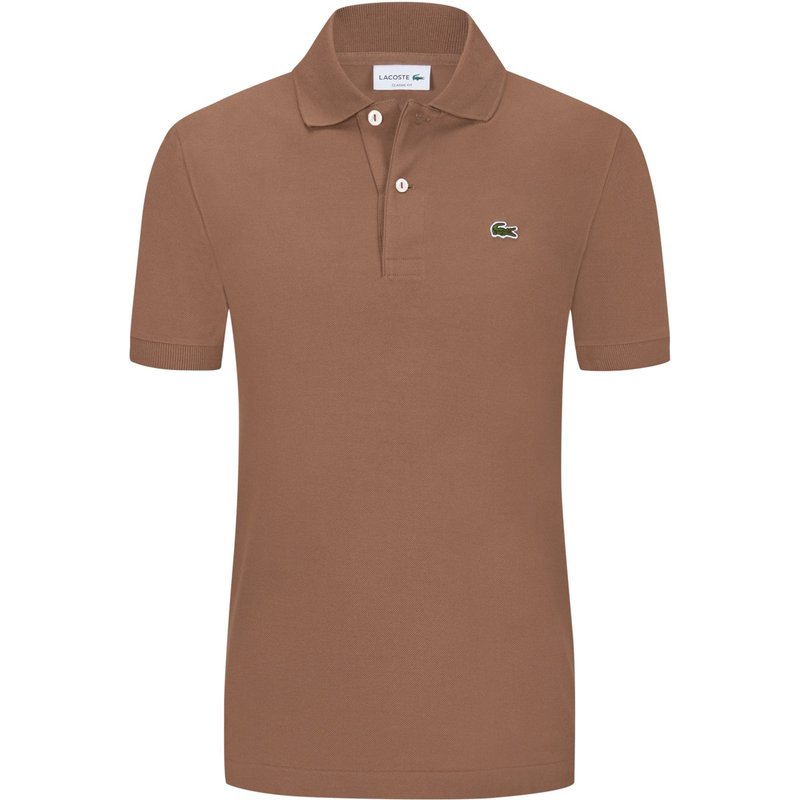 Lacoste Unifarbenes Piqué-Poloshirt mit kleinem Krokodil-Aufnäher, Classic Fit