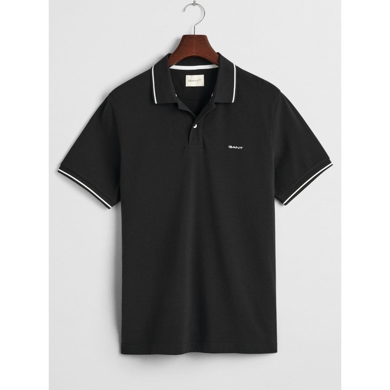 Gant Piqué-Poloshirt aus Baumwolle mit Kontraststreifen, Regular Fit