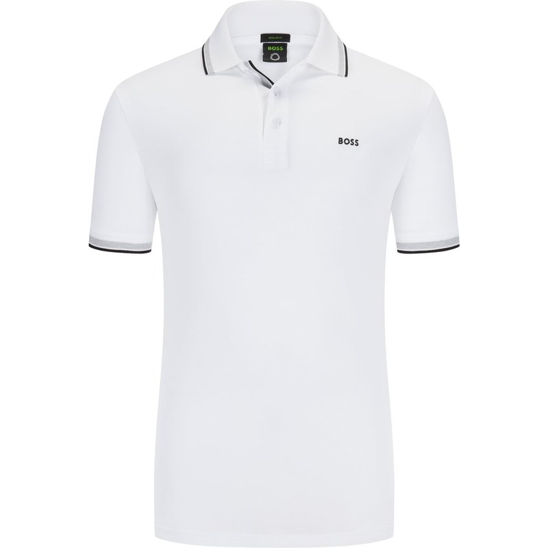 BOSS GREEN Poloshirt aus Baumwolle mit Kontrast-Streifen, Regular Fit