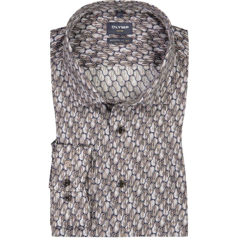 OLYMP Luxor Modern Fit Hemd mit Allover-Print, extralang