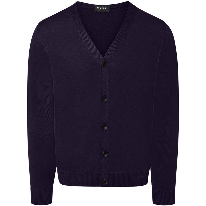 Maerz Strickjacke aus Merinowolle mit V-Ausschnitt