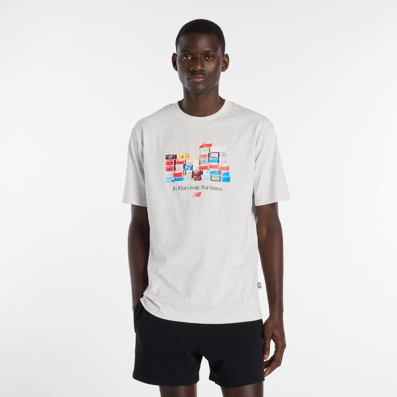 Levně Pánské tričko New Balance MT61H0DXAHH – šedé