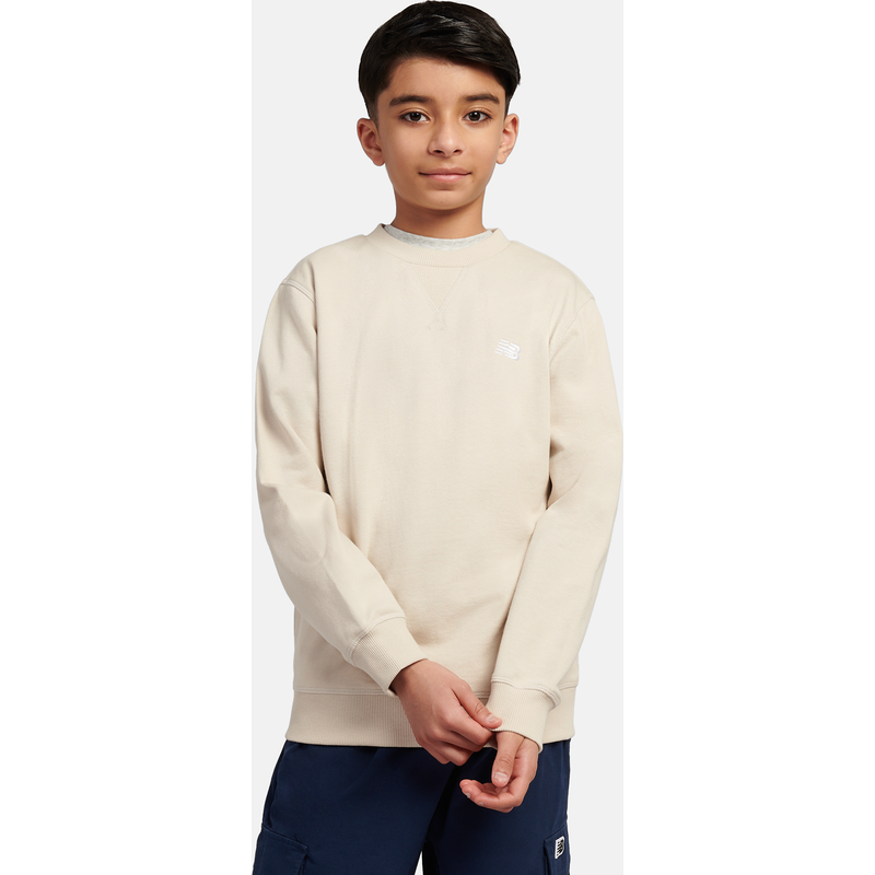 Levně Dětská mikina New Balance LAKB0055TWF – béžové