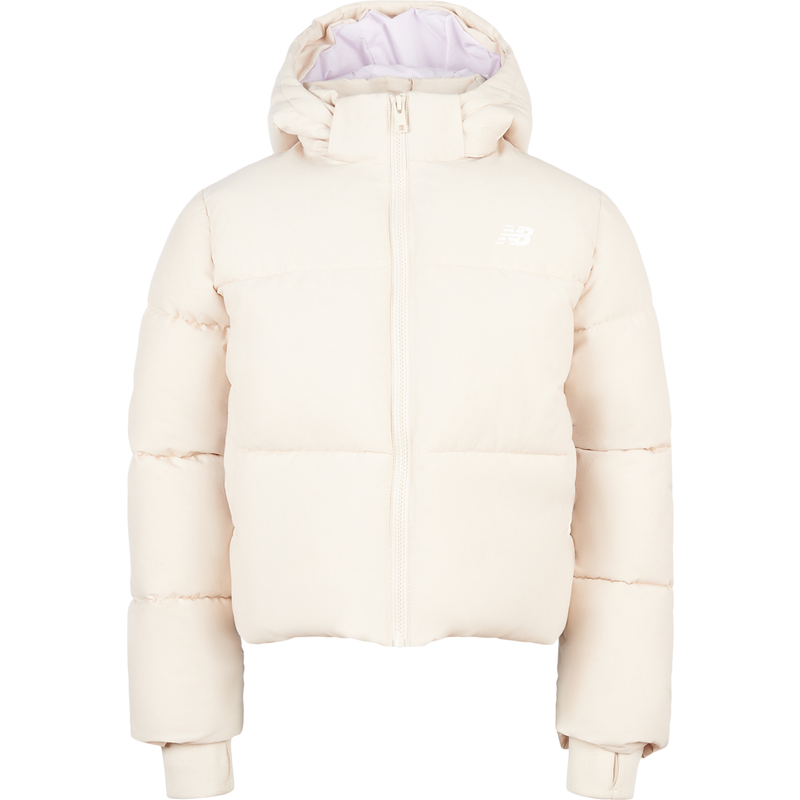 Levně Dětská bunda New Balance LAKG0230BIS – béžové