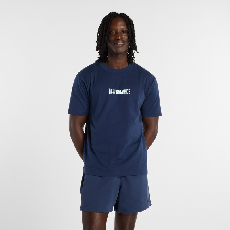 Levně Pánské tričko New Balance MT61B2STNNY – tmavomodrá