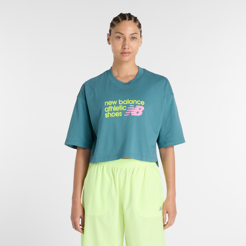 Levně Dámské tričko New Balance WT51908AAZ – modré