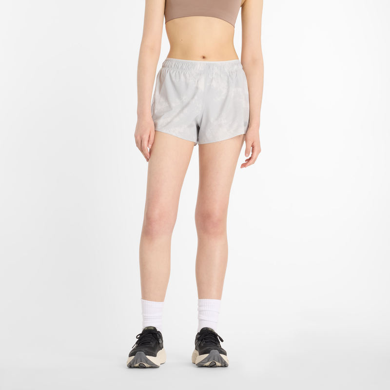Levně Dámské šortky New Balance WS41201GYM – šedé