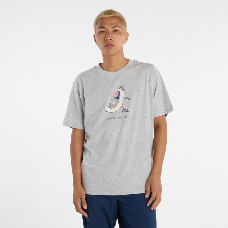 Levně Pánské tričko New Balance MT53941AG – šedé